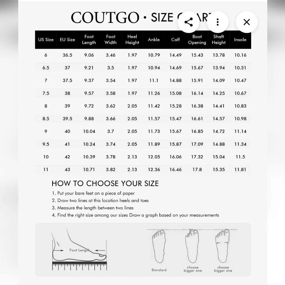 Coutgo Knee High Boots Wide Calf Kitten Heel Pointed Toe Boots Pull On (New) - Picture 7 of 13